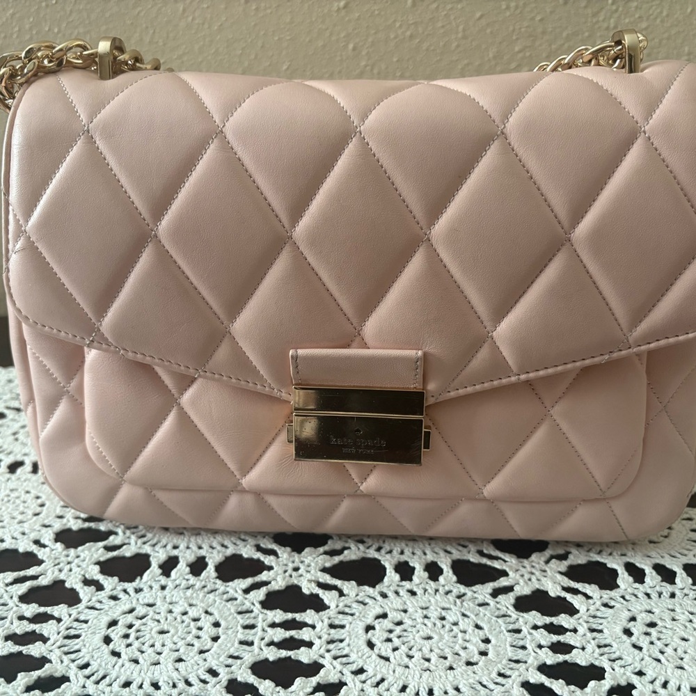 Kate Spade Pink Natalia Medium Quilted Chain Shoulder Bag